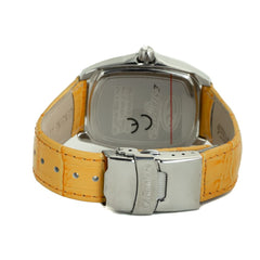 Chronotech Uhr aus orangefarbenem Leder