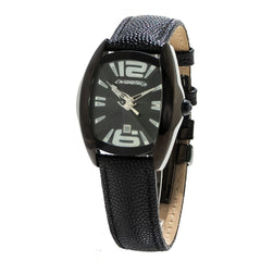 Montre Chronotech en cuir noir