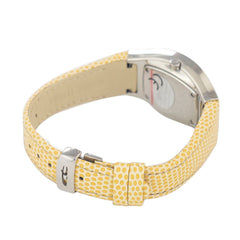 Montre Chronotech en cuir jaune