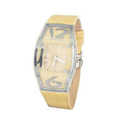 Montre Chronotech en cuir jaune