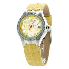 Montre Chronotech en cuir jaune