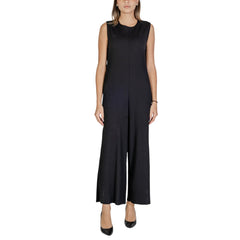 Sandro Ferrone Black Polyester Jumpsuit