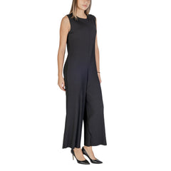 Sandro Ferrone Black Polyester Jumpsuit