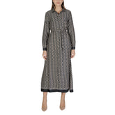 Nur schwarzes recyceltes Polyester, lang