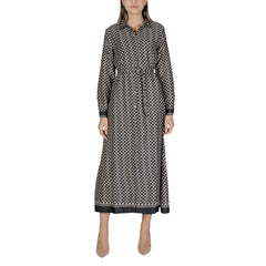 Nur schwarzes recyceltes Polyester, lang