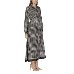 Nur schwarzes recyceltes Polyester, lang