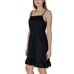 B.Young Robe midi en lin noir