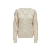 Jacqueline De Yong Cremefarbener Marabou-Pullover