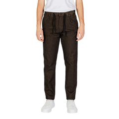 Pantalon en coton marron Hamaki-Ho