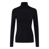 Pull à col roulé en viscose noire ICHI