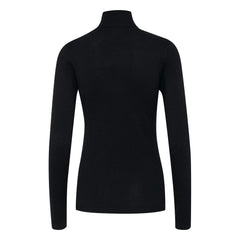 Pull à col roulé en viscose noire ICHI