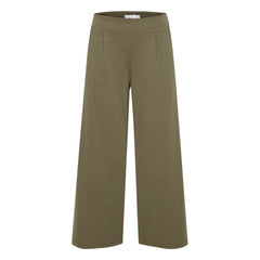 Pantalon ICHI vert en polyester recyclé