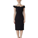 Sandro Ferrone Schwarzes Polyester-Midi
