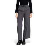 Pantalon en coton gris Jacqueline De Yong