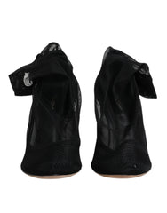 Dolce & Gabbana Schwarze Nylon-Stretch-Mesh-Sockenstiefel