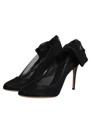 Dolce & Gabbana Schwarze Nylon-Stretch-Mesh-Sockenstiefel