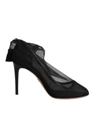 Dolce & Gabbana Schwarze Nylon-Stretch-Mesh-Sockenstiefel