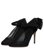 Bottes Dolce & Gabbana noires en nylon résille style chaussettes