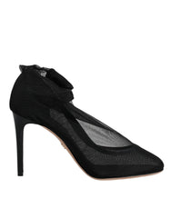 Bottes Dolce & Gabbana noires en nylon résille style chaussettes