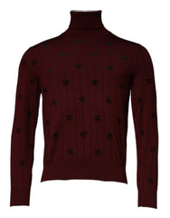 Pull à col roulé monogrammé bordeaux Dolce & Gabbana