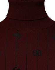 Pull à col roulé monogrammé bordeaux Dolce & Gabbana