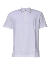 Polo Versace blanc en viscose à col et manches courtes pour homme