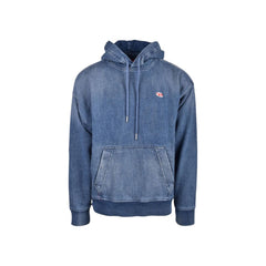 Sweat à capuche en coton bleu Diesel