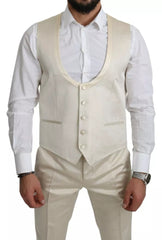 Dolce & Gabbana Beige Wollcreme 3-teiliger SICILIA-Schalanzug