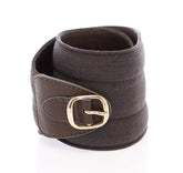 Ceinture Dolce & Gabbana marron en cuir et lin avec logo D&G