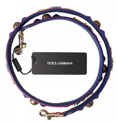 Dolce & Gabbana Schulterriemen aus pinkfarbenem exotischem Leder mit Nieten