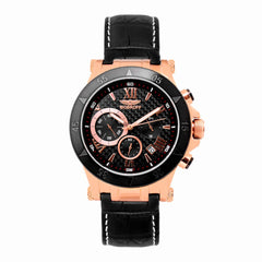 Montre Bobroff en cuir noir