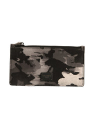 Porte-monnaie Dolce & Gabbana multicolore camouflage avec logo et plaque.