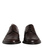Dolce & Gabbana Brown Leather Derby Wingtip Lace Up Formal Dress Shoes