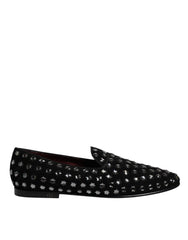 Dolce & Gabbana Schwarze Loafer mit Kristallverzierungen