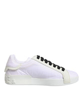 Dolce & Gabbana Weiße Nylon-Leder-Sneaker Low Top