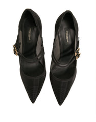 Escarpins Mary Jane en résille noire Dolce & Gabbana