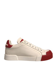 Dolce & Gabbana Sneakers in Pelle Bianca con Logo Portofino
