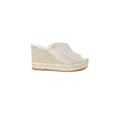 Espadrilles à plateforme en cuir doré