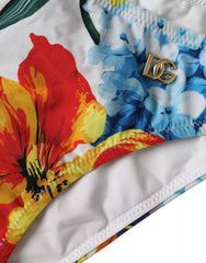 Dolce & Gabbana Bikinihose mit weißem Blumenmuster