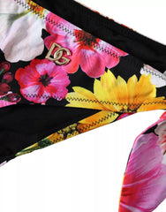 Bas de bikini Dolce & Gabbana à imprimé floral noir