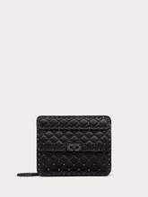 Valentino Garavani Schwarze Nappa-Leder-Rockstudt-Spike-Tasche (mittelgroß)