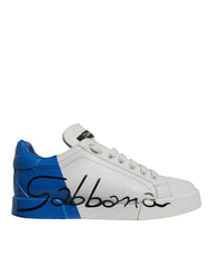Dolce & Gabbana Portofino Sneakers in Weiß und Blau mit Logo