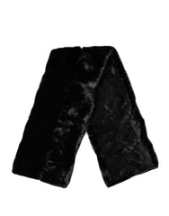 Châle en fourrure noire Dolce & Gabbana, cache-cou, écharpe