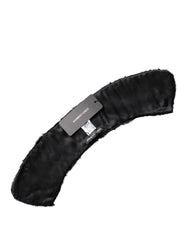 Dolce & Gabbana Écharpe tour de cou en fourrure d'agneau noire pour femme