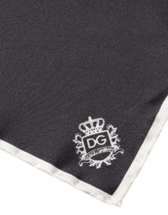 Foulard carré Dolce & Gabbana à logo couronne noire