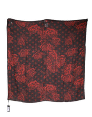 Châle/écharpe Dolce & Gabbana à motif floral noir et rouge en modal