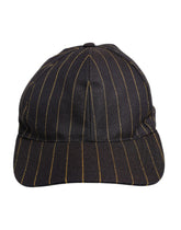 Casquette de baseball Dolce & Gabbana à rayures marron en coton, 6 panneaux