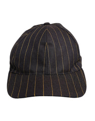 Casquette de baseball Dolce & Gabbana à rayures marron en coton, 6 panneaux
