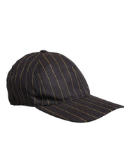 Casquette de baseball Dolce & Gabbana à rayures marron en coton, 6 panneaux