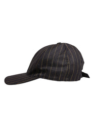 Casquette de baseball Dolce & Gabbana à rayures marron en coton, 6 panneaux